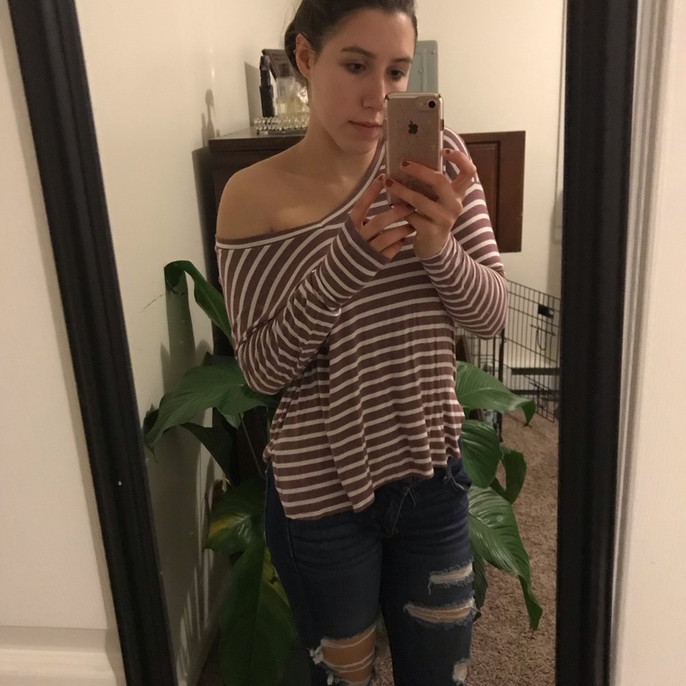 aeo striped long sleeve
